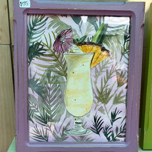 Original painting piña colada framed